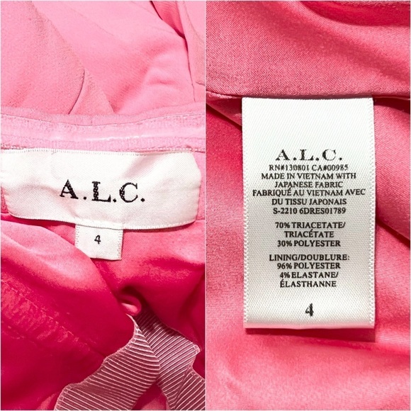 ALC Strapless Bubblegum Pink Crepe Cady Back Slit Fitted Sheath Midi Dress 4 - Picture 10 of 11